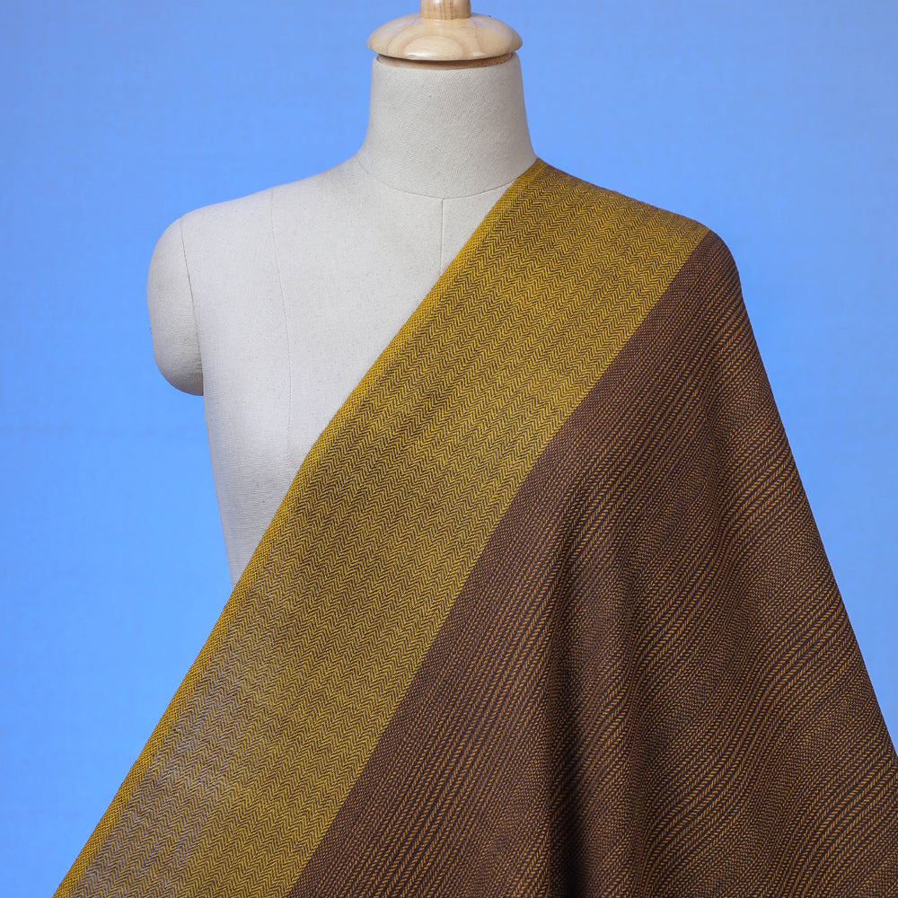 Brown - Kumaun Handwoven Pure Merino Woolen Fabric