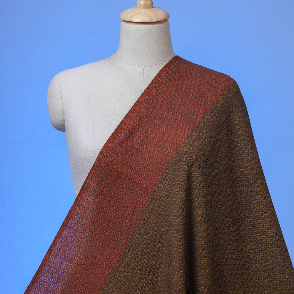 Brown - Kumaun Handwoven Pure Merino Woolen Fabric