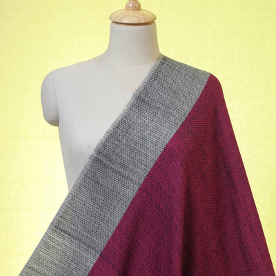 Purple - Kumaun Handwoven Pure Merino Woolen Fabric