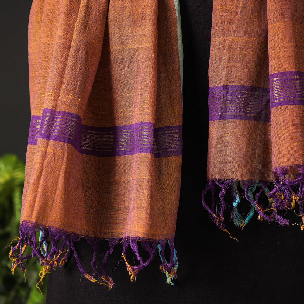 Orange - Godavari Handloom Pure Cotton Stole by Dastkar Andhra