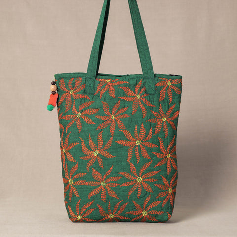 kantha work tote bag