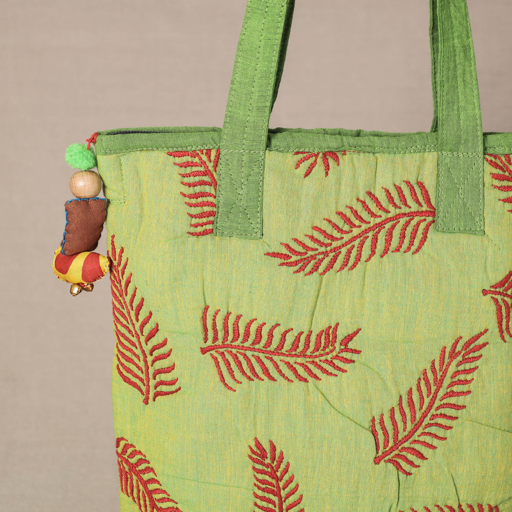 kantha work tote bag