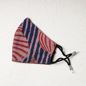   Bindaas Block Printed Cotton Snug Fit Face Cover 