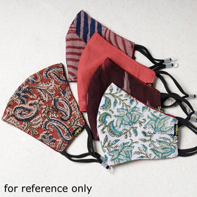   Bindaas Block Printed Cotton Snug Fit Face Cover 