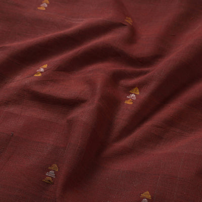 Red - Godavari Jamdani Buti Pure Handloom Cotton Fabric