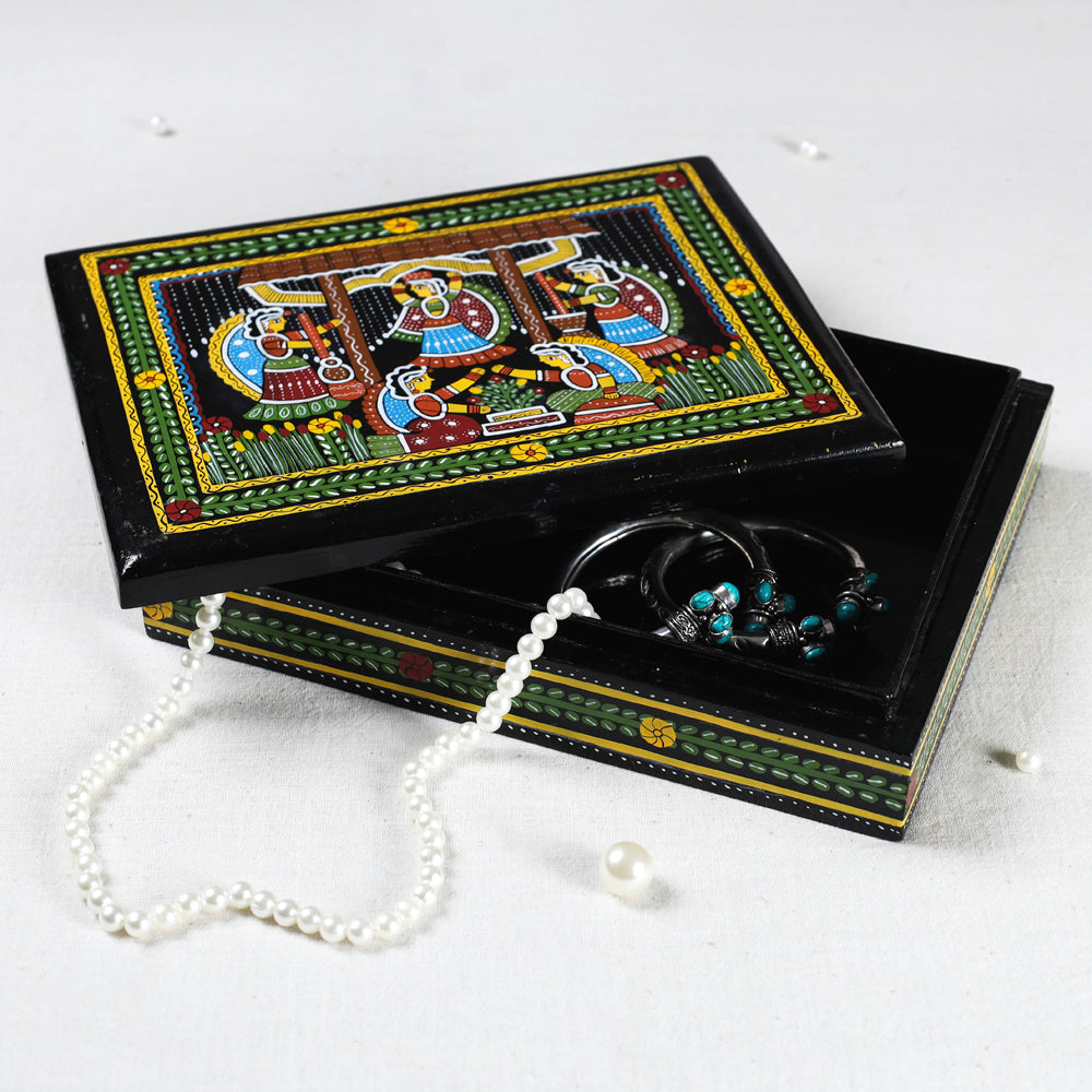 Tikuli Art Handpainted Wooden Jewelry Box