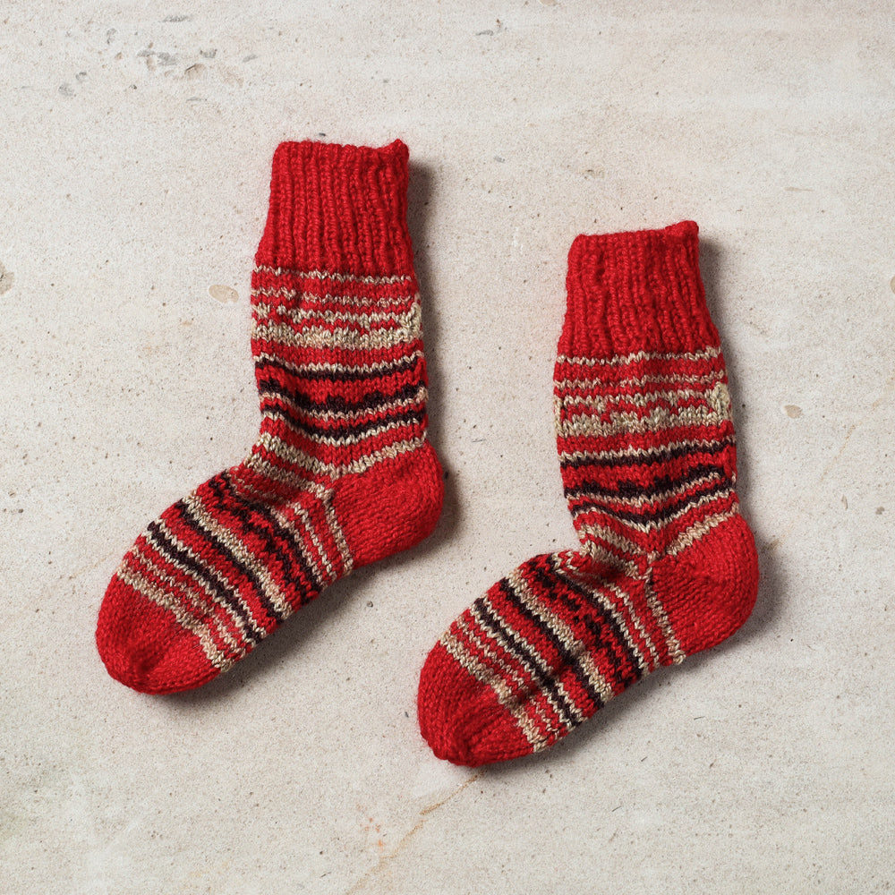Multicolor - Kumaun Hand-knitted Woolen Socks - Kids