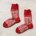 Red Kumaun Hand Knitted Woolen Socks - Kids