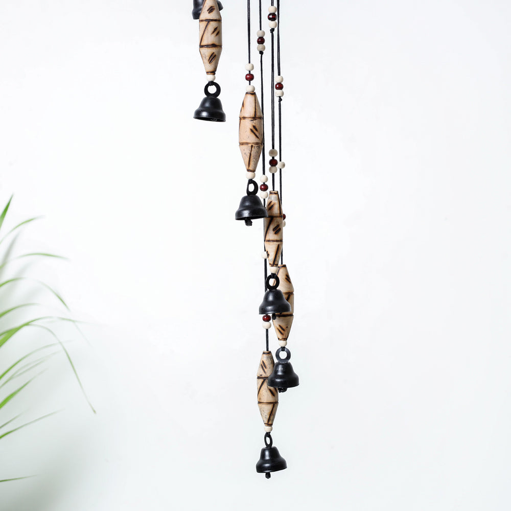  7 Bells - Hand Carved Khamhar Wood Wind Chimes 