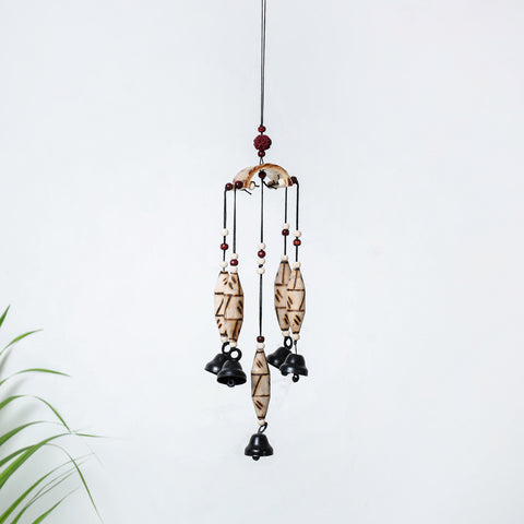  7 Bells - Hand Carved Khamhar Wood Wind Chimes 