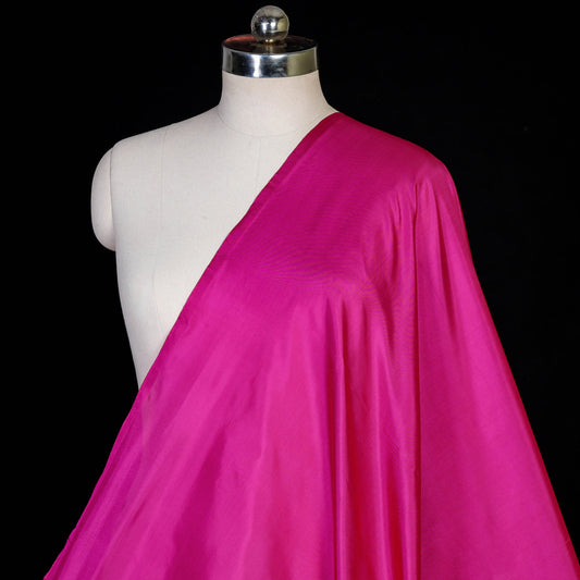 Pink - Prewashed Plain Pure Silk Fabric (Width - 44 in)