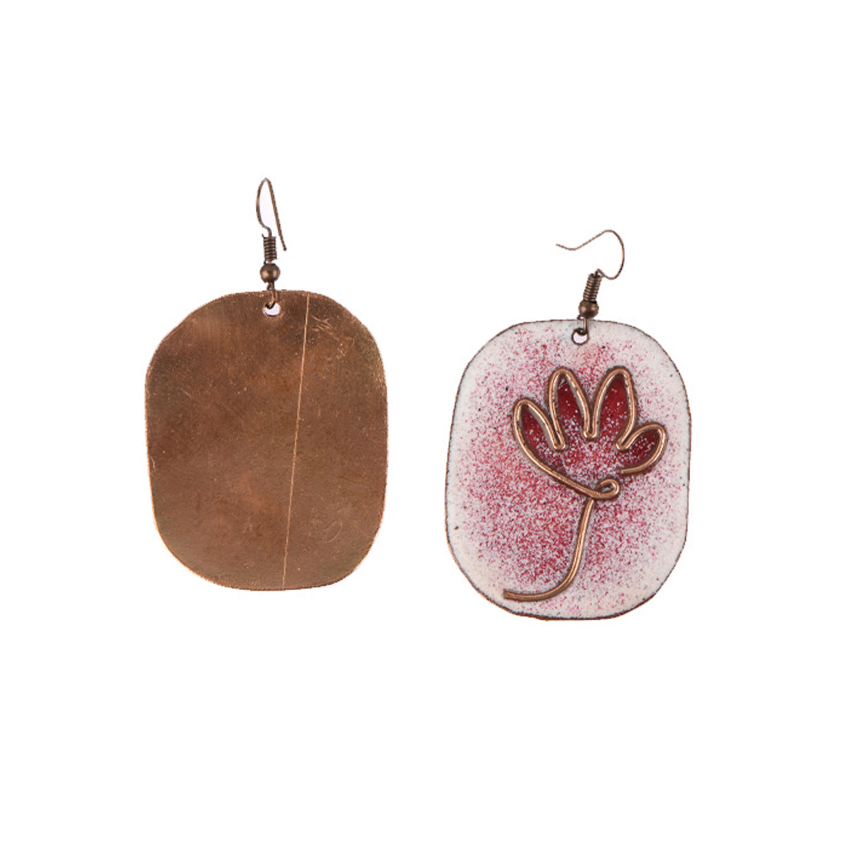 copper enamel earrings