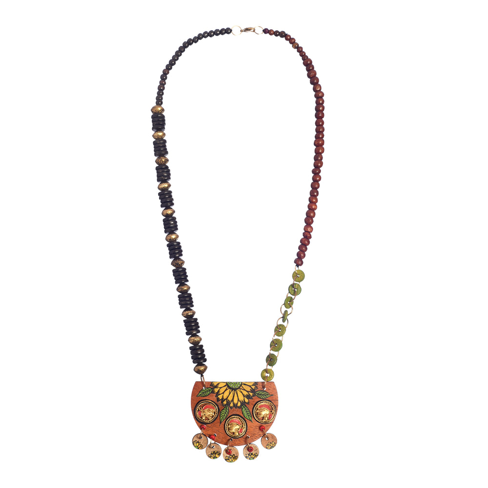 Butterflies in Greens' Handcrafted Tribal Dhokra Necklace