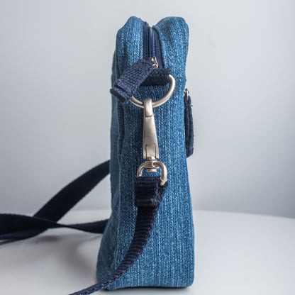 Blue - Upcycled Denim iPad Sling Bag