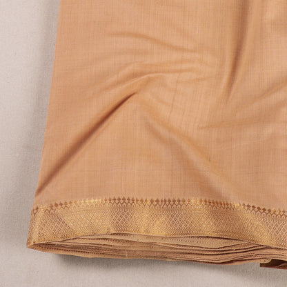 Beige - Original Mangalagiri Handloom Cotton  Zari Border Fabric
