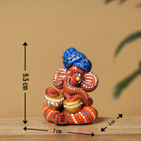 Handpainted Eco-friendly Clay Musician Ganesha Idol