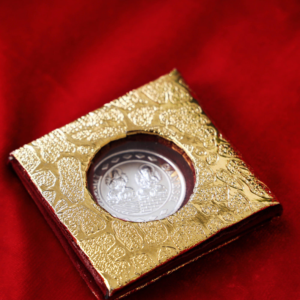 Silver Lakshmi and Ganesh Coin