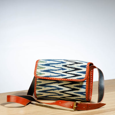 Multicolor - Ajrakh Block Print Cotton & Leather Handcrafted Sling Bag