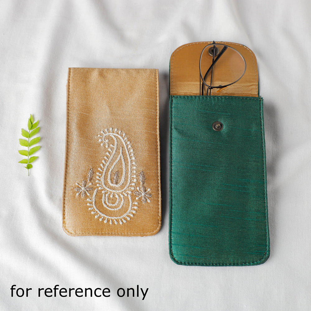 Chikankari Zari Hand Embroidered Silk Spectacle Cases