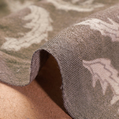 Brown - Kutchi Woolen Akola Hand Block Printed Fabric