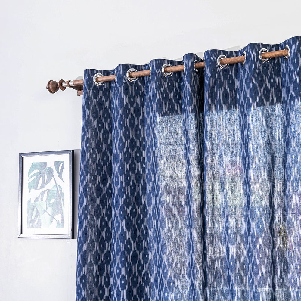 Pochampally Ikat Weave Pure Cotton Fabric Door Curtain (7 x 3 Feet) (single piece)