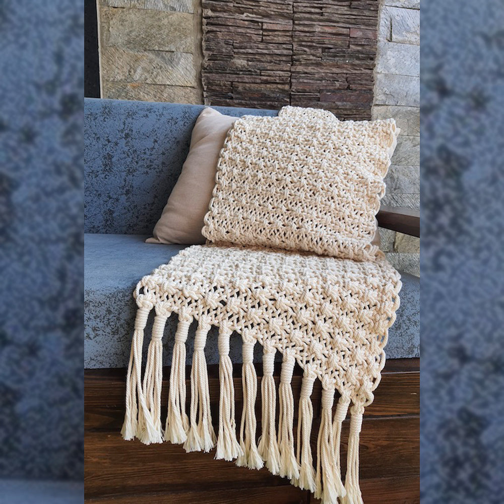 Macramé Sofa Throw
