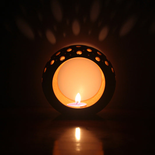 Terracotta Handmade "RING" Tealight Holder