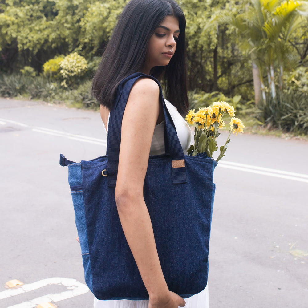 denim tote bag