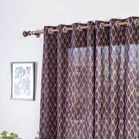 Brown - Pochampally Ikat Weave Pure Cotton Fabric Door Curtain (7 x 3 Feet) (single piece)