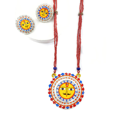 Kalpi - Madhubani Handpainted Wooden Necklace Set
