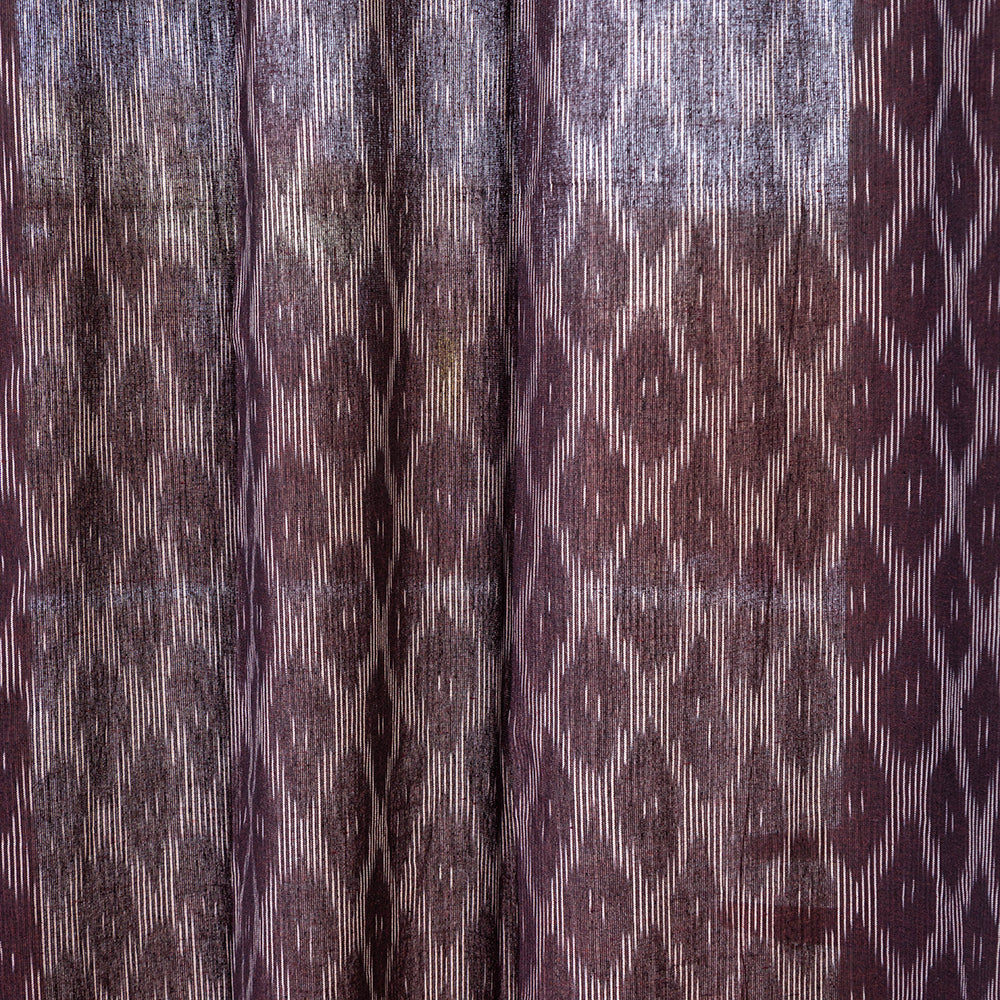 Brown - Pochampally Ikat Weave Pure Cotton Fabric Door Curtain (7 x 3 Feet) (single piece)