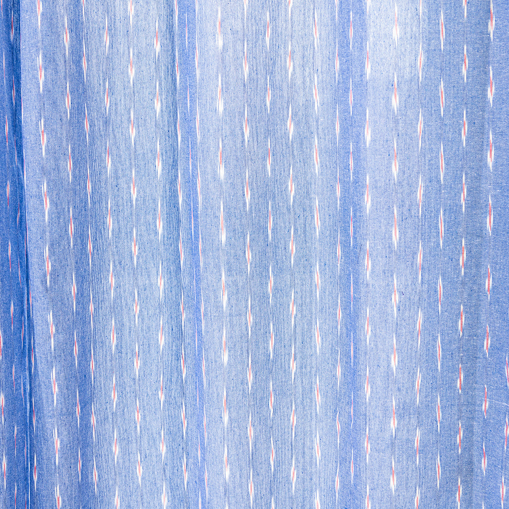 Blue - Pochampally Ikat Weave Pure Cotton Fabric Door Curtain (7 x 3 Feet) (single piece)