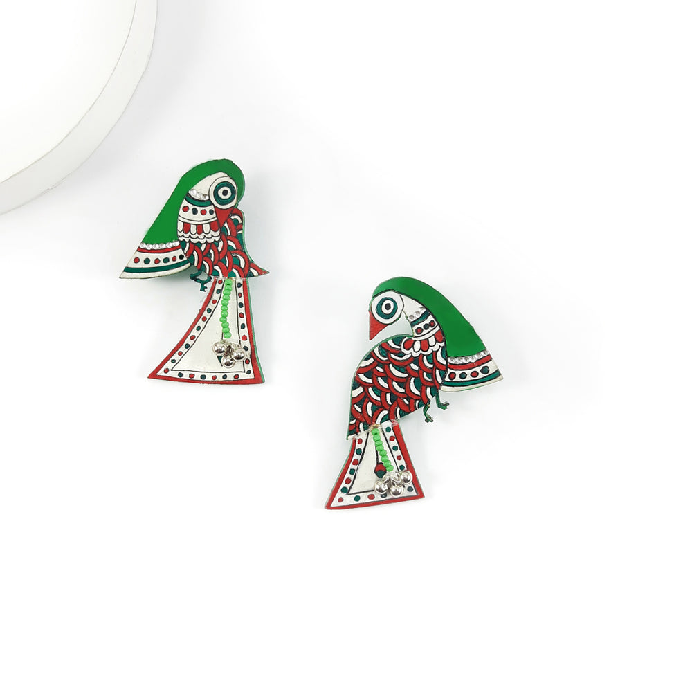 madhubani handpainted earrings