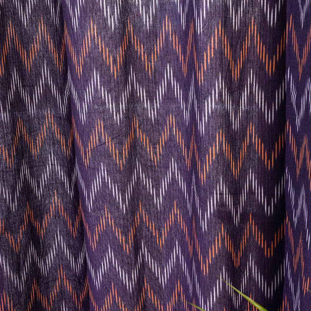 Purple - Pochampally Ikat Weave Pure Cotton Fabric Door Curtain (7 x 3 Feet) (single piece)