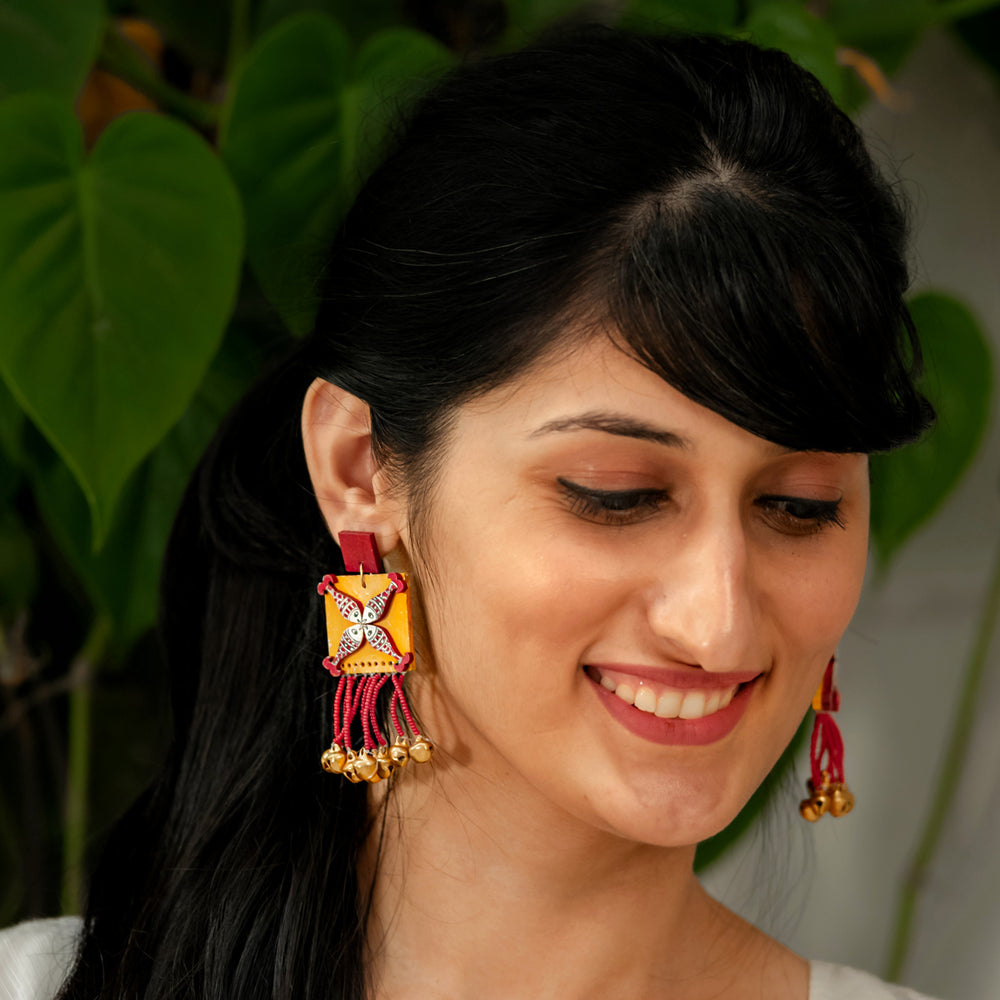 madhubani handpainted earrings