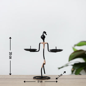 Deer - Bastar Tribal Wrought Iron Candle Stand Online in India 