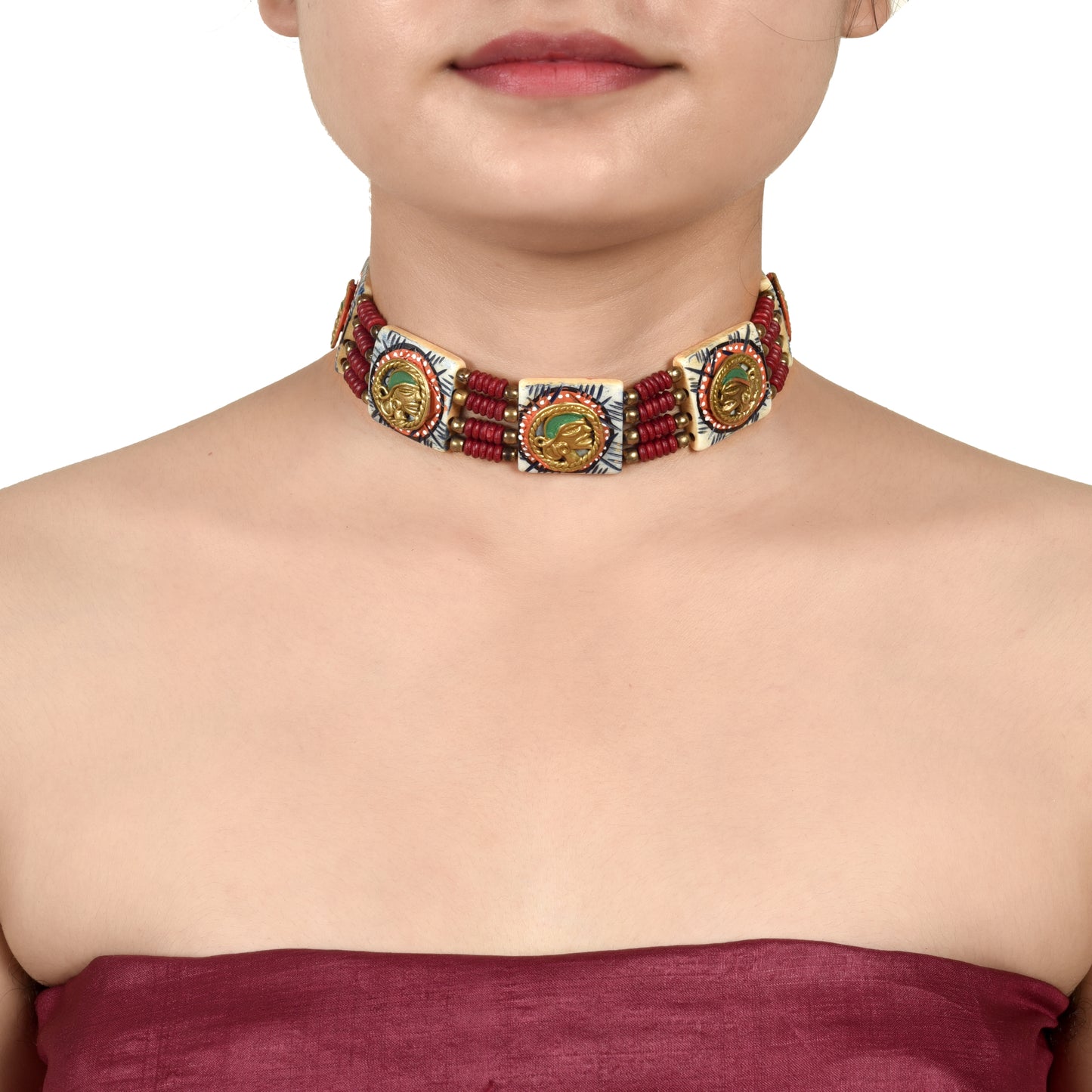 The Guards Of Empress I Handcrafted Tribal Dhokra Square Choker