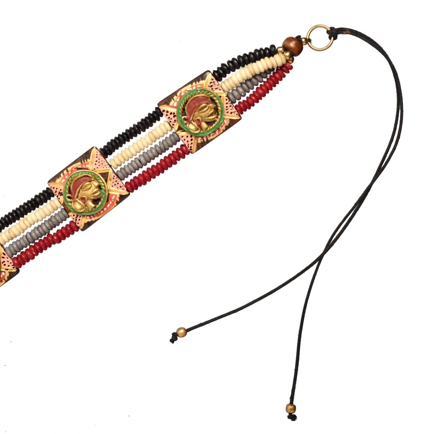 The Guards Of Empress II Handcrafted Tribal Dhokra Square Choker