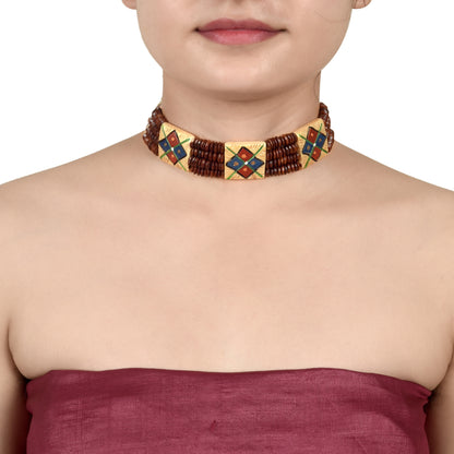 The Guards Of Empress III Handcrafted Tribal Dhokra Square Choker