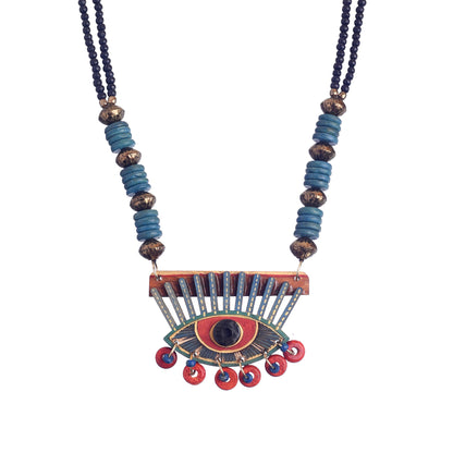 Evil Eye-II' Handcrafted Tribal Dhokra Necklace