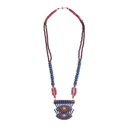 Evil Eyes-III' Handcrafted Tribal Dhokra Necklace