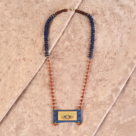Evil Eye' Round-A Handcrafted Tribal Dhokra Necklace