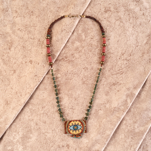 Evil Eye' Round-B Handcrafted Tribal Dhokra Necklace