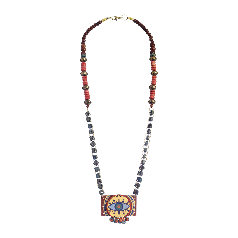 Evil Eye' Round-B Handcrafted Tribal Dhokra Necklace