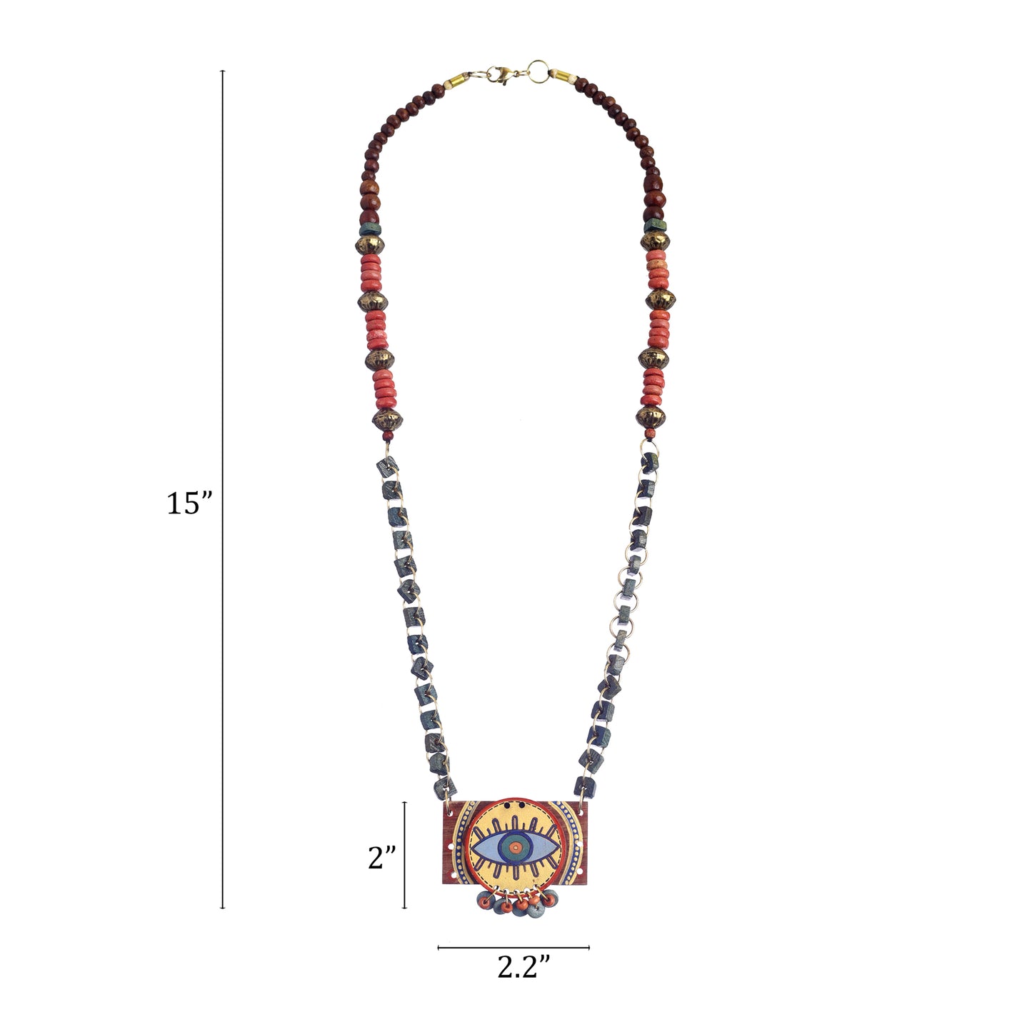 Evil Eye' Round-B Handcrafted Tribal Dhokra Necklace