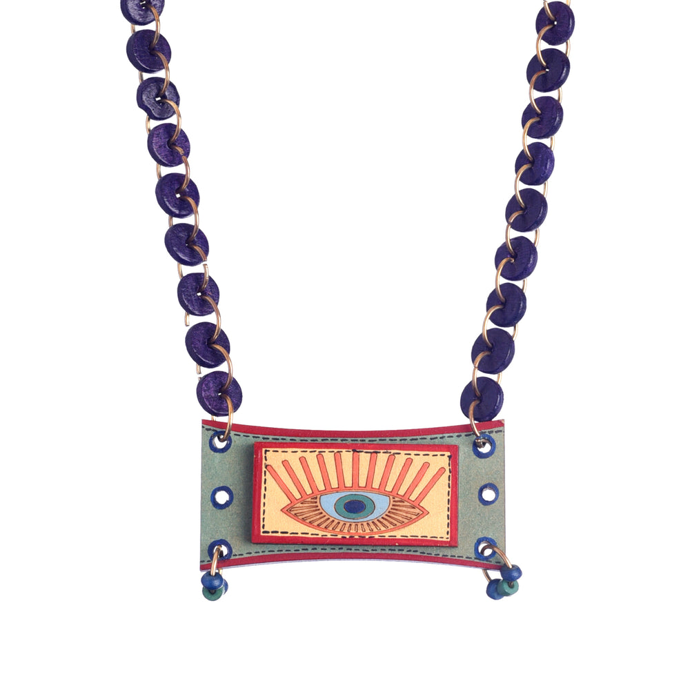 Evil Eyes-VI' Brown Handcrafted Tribal Dhokra Necklace