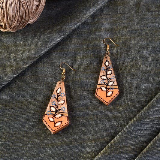 The Floral Arrows Handcrafted Tribal Wooden Earrings