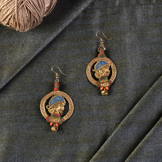 The waiting Empress Handcrafted Tribal Dhokra Earrings