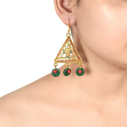 The Trinity Handcrafted Tribal Dhokra Earrings