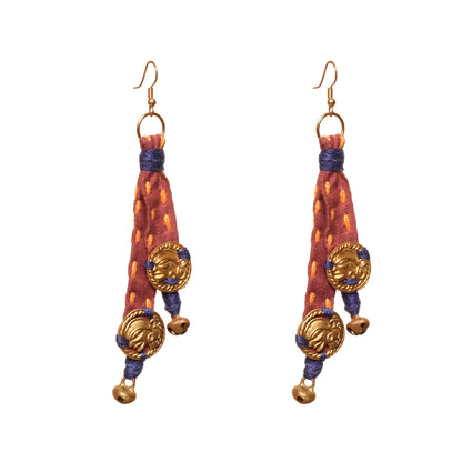 The Tribal Drops Handcrafted Dhokra Earrings in fabric